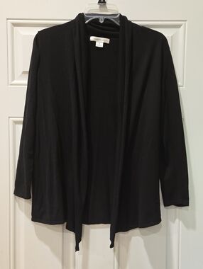 3/15$ August Silk Black Open-Front Women's Cardigan